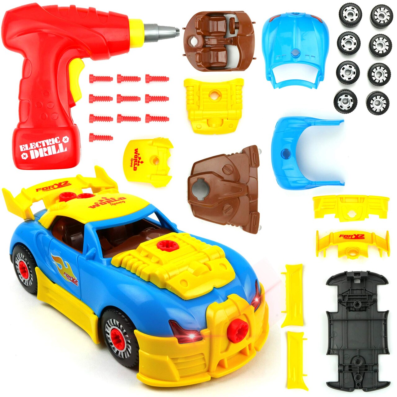 Big Mo's Toys Build Your Own Race Car - STEM Toy Racing Car for Kids Gift